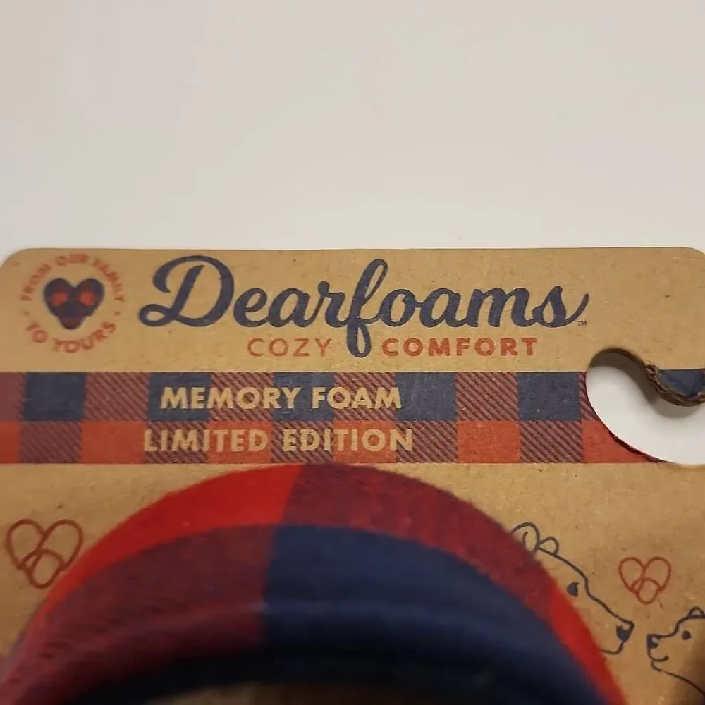 Dearfoams Cozy Comfort Memory Foam Infant Buffalo Plaid Slippers